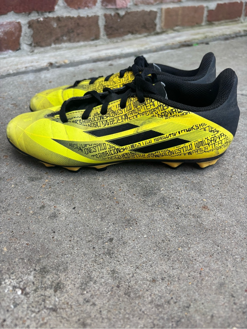 Adidas Youth Yellow and Black Soccer Sneakers - World Cup